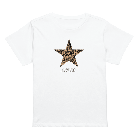 Cosmic Cheetah Baby Tee-Alpha Epsilon Phi-S-cheetah, leopard, white