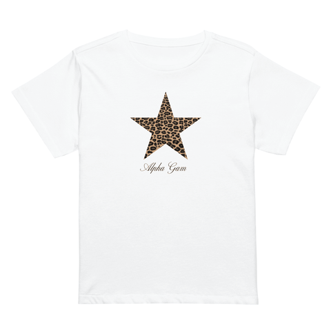 Cosmic Cheetah Baby Tee-Alpha Gamma Delta-S-cheetah, leopard, white