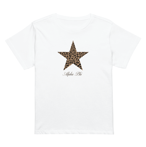 Cosmic Cheetah Baby Tee-Alpha Phi-S-cheetah, leopard, white