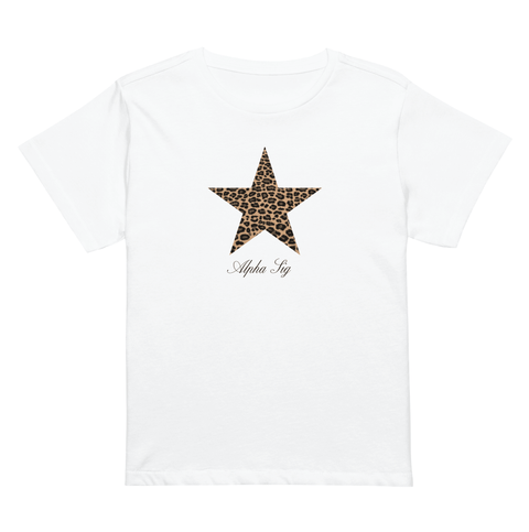 Cosmic Cheetah Baby Tee-Alpha Sigma Alpha-S-cheetah, leopard, white