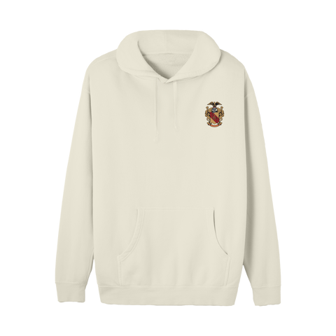 Crest Hoodie-cream, white