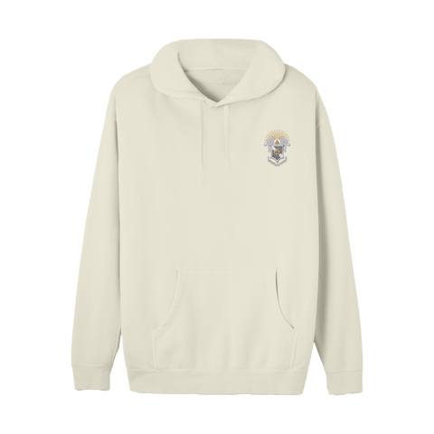 Crest Hoodie-cream, white