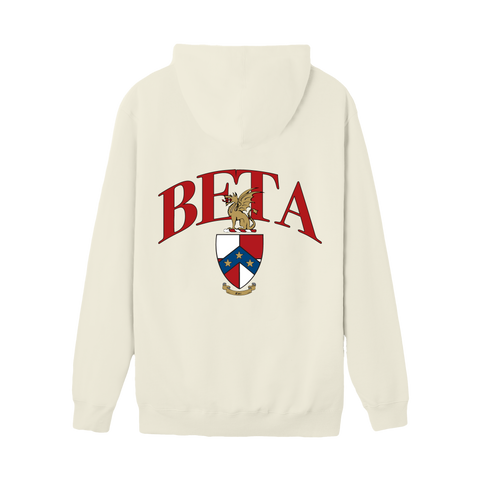 Crest Hoodie-Beta Theta Pi-M-cream, white