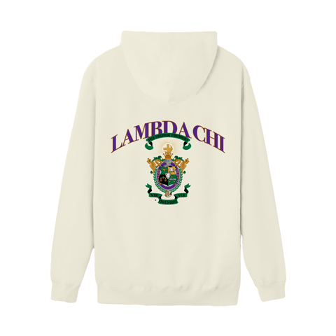 Crest Hoodie-Lambda Chi Alpha-M-cream, white