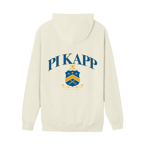 Crest Hoodie-Pi Kappa Phi-M-cream, white