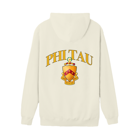 Crest Hoodie-Phi Kappa Tau-M-cream, white