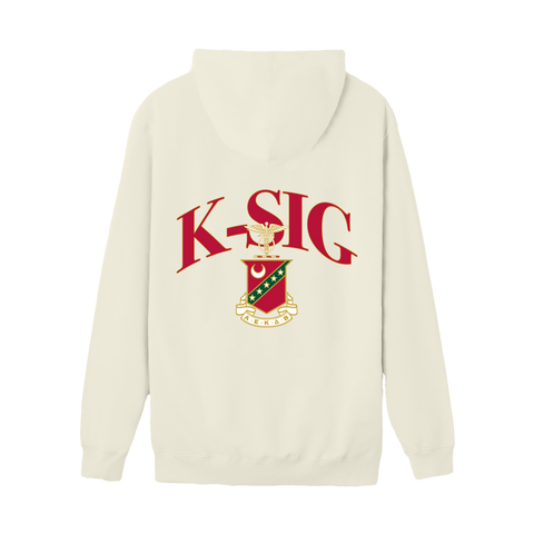 Crest Hoodie-Kappa Sigma-M-cream, white