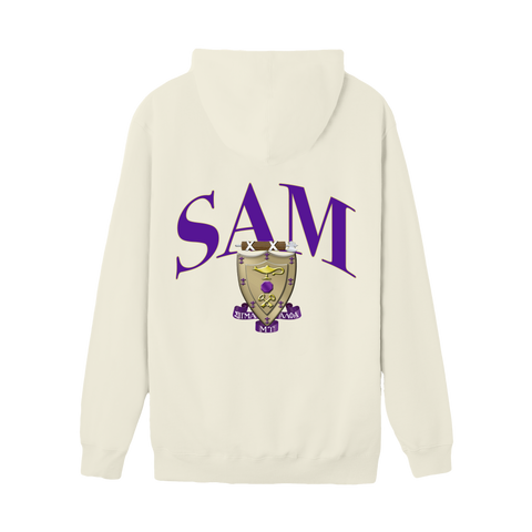 Crest Hoodie-Sigma Alpha Mu-M-cream, white