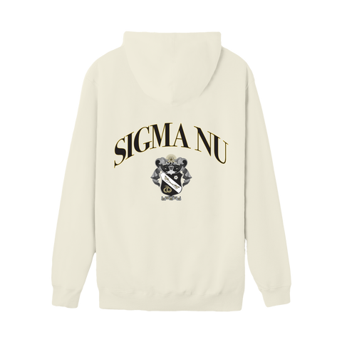 Crest Hoodie-Sigma Nu-M-cream, white