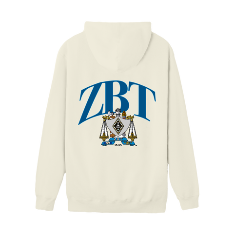 Crest Hoodie-Zeta Beta Tau-M-cream, white