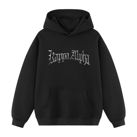 Forged Hoodie-Kappa Alpha Order-M-black, chrome, metallic