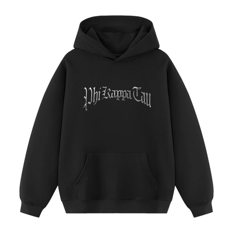 Forged Hoodie-Phi Kappa Tau-M-black, chrome, metallic