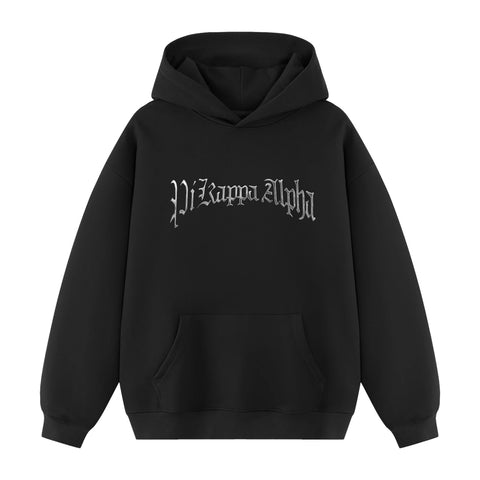 Forged Hoodie-Pi Kappa Alpha-M-black, chrome, metallic