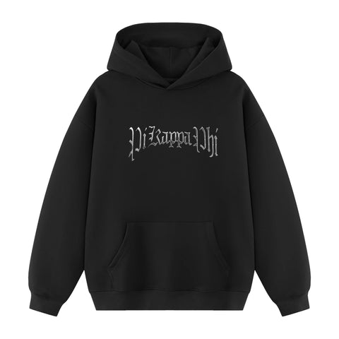 Forged Hoodie-Pi Kappa Phi-M-black, chrome, metallic