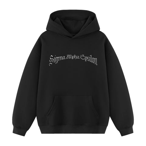 Forged Hoodie-Sigma Alpha Epsilon-M-black, chrome, metallic