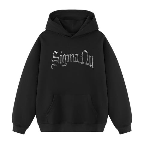 Forged Hoodie-Sigma Nu-M-black, chrome, metallic