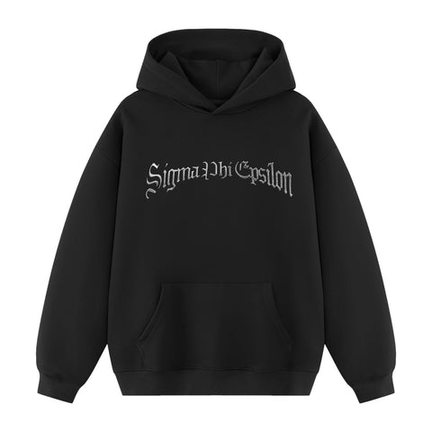 Forged Hoodie-Sigma Phi Epsilon-M-black, chrome, metallic