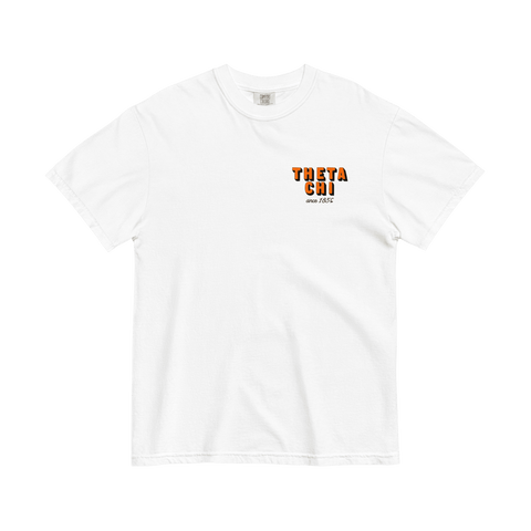 Hit The Slopes Fraternity Tee-Theta Chi-M-white