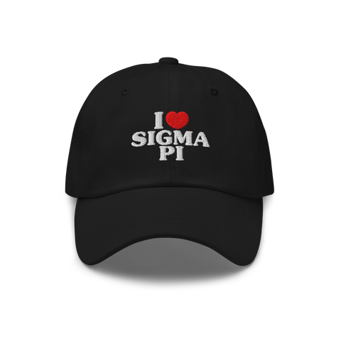 I Heart Hat-Sigma Pi-black