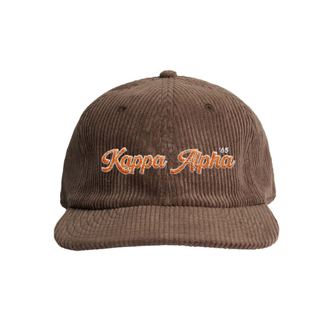 Retro Script Fraternity Corduroy Cap