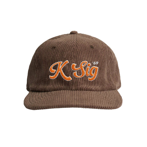 Retro Script Fraternity Corduroy Cap