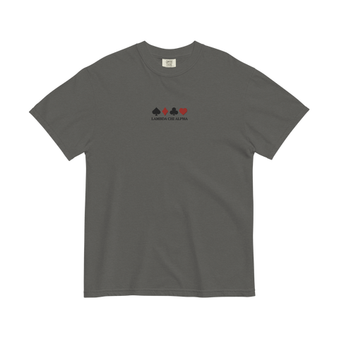 Suits Embroidered Tee-Lambda Chi Alpha-M-black, gray