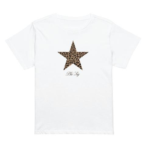 Cosmic Cheetah Baby Tee-Phi Sigma Sigma-S-cheetah, leopard, white