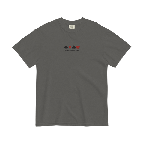 Suits Embroidered Tee-black, gray