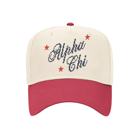 Pixel Script Embroidered Sorority Hat