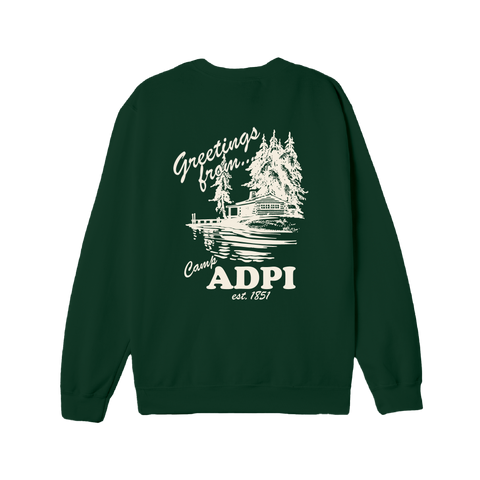 Greetings From Camp Crewneck-green