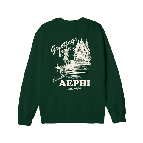 Greetings From Camp Crewneck-green