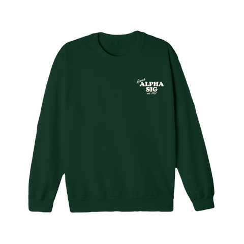 Greetings From Camp Crewneck-Alpha Sigma Alpha-M-green