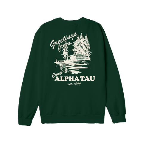 Greetings From Camp Crewneck-green