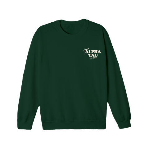 Greetings From Camp Crewneck-Alpha Sigma Tau-M-green