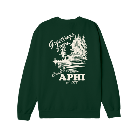 Greetings From Camp Crewneck-green