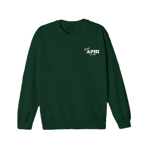 Greetings From Camp Crewneck-Alpha Phi-M-green