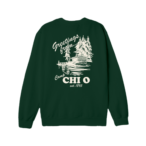 Greetings From Camp Crewneck-green