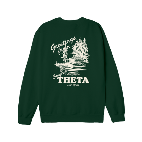 Greetings From Camp Crewneck-green