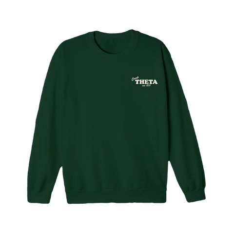 Greetings From Camp Crewneck-Kappa Alpha Theta-M-green