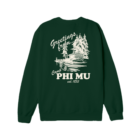 Greetings From Camp Crewneck-green