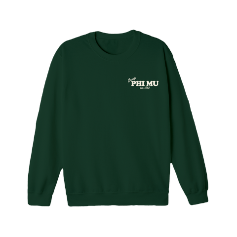 Greetings From Camp Crewneck-Phi Mu-M-green