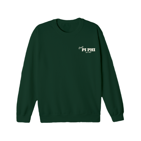 Greetings From Camp Crewneck-Pi Beta Phi-M-green