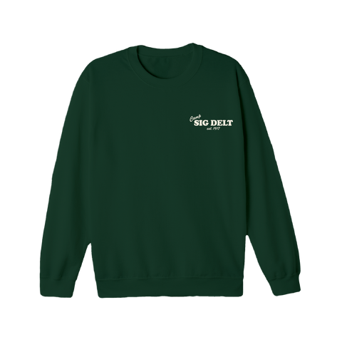 Greetings From Camp Crewneck-Sigma Delta Tau-M-green