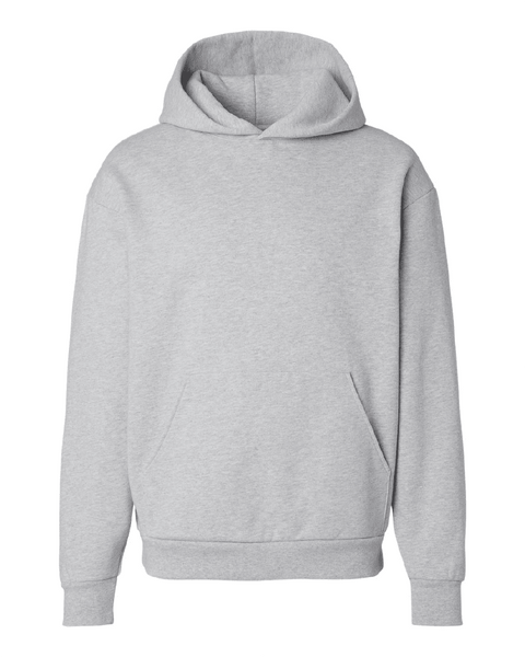 Independent Trading Co IND420XD Mainstreet Heavyweight No Drawstring Hoodie in Grey Heather