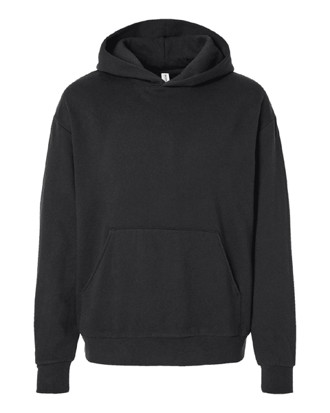 Independent Trading Co IND280SL Avenue Midweight No Drawstring Hoodie in Black