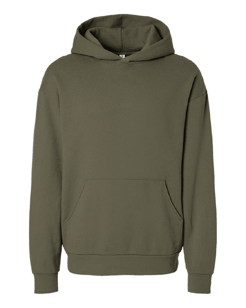 Independent Trading Co IND280SL Avenue Midweight No Drawstring Hoodie in Olive