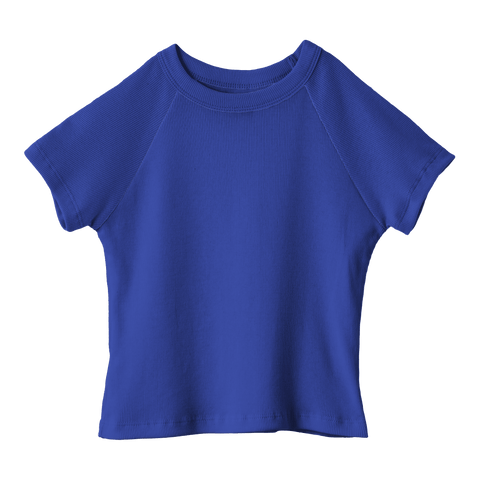 Newport Tee, cropped fitted raglan baby tee in Lazuli Lover color