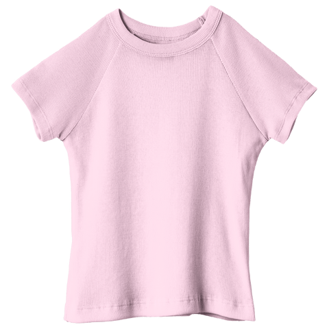 Newport Tee, full-length fitted raglan baby tee in BB Blush color