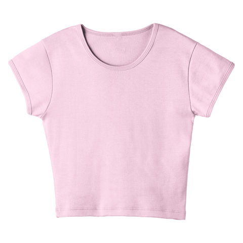 Venice Tee, cropped fitted cap sleeve baby tee in BB Blush color