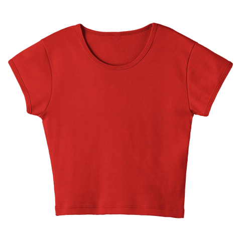 Venice Tee, cropped fitted cap sleeve baby tee in Cherry Whisper color